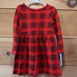 Cat & Jack Red and Black Plaid Kids Dress